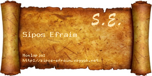 Sipos Efraim névjegykártya